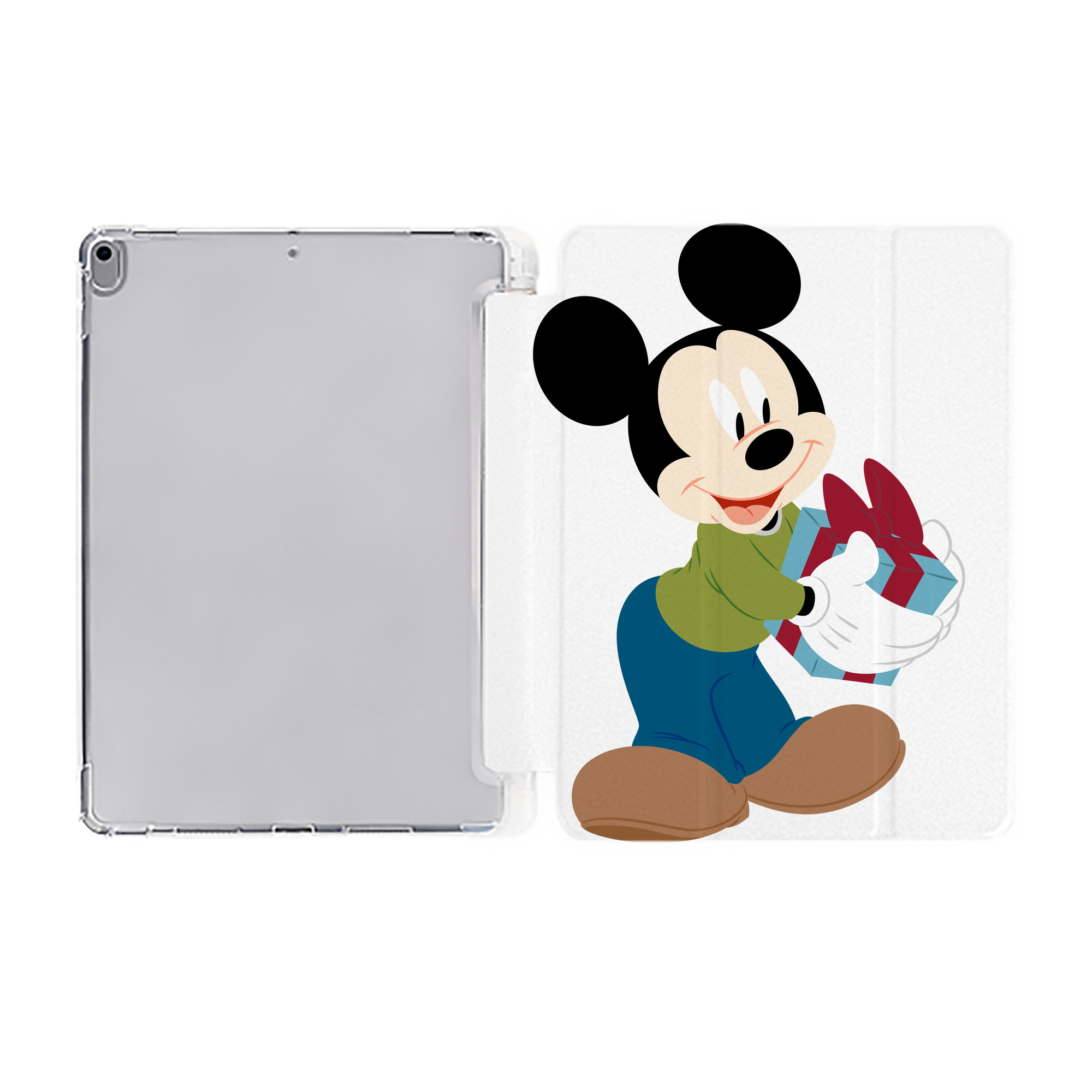 （画像用） ミッキーマウス Mickey Mouse IPad ケース ペン収納付き 三つ折りスタンド PUレザー×シリコン 対応機種9.5/10.5/10.9インチ